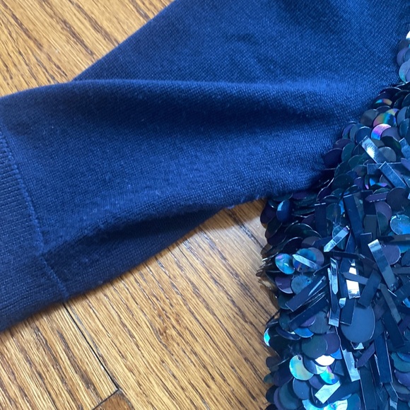 Oscar de la Renta Sequin Wool Top size M - Picture 3 of 8